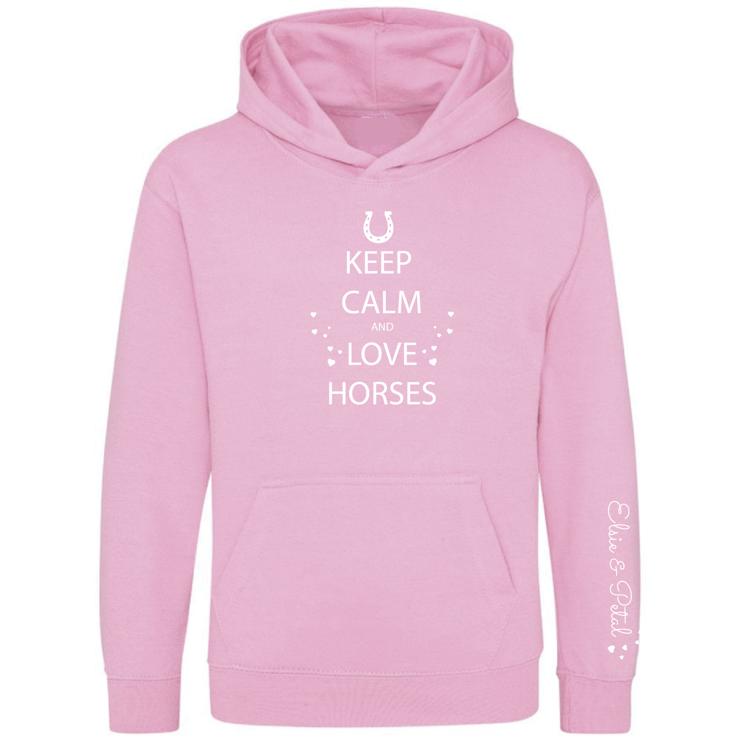 Keep Calm & Love Horses - Kids Hoodie